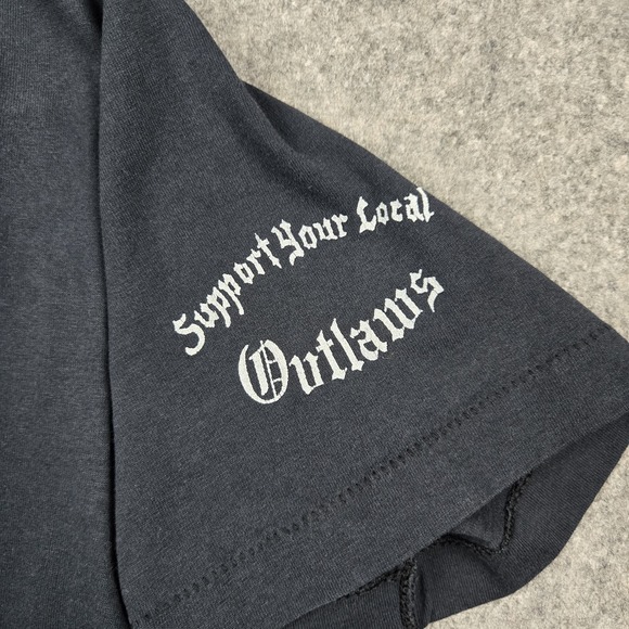 Vintage Milwaukee Winter Blast Shirt Mens Large Black Local Outlaws 90s Biker - Picture 2 of 12